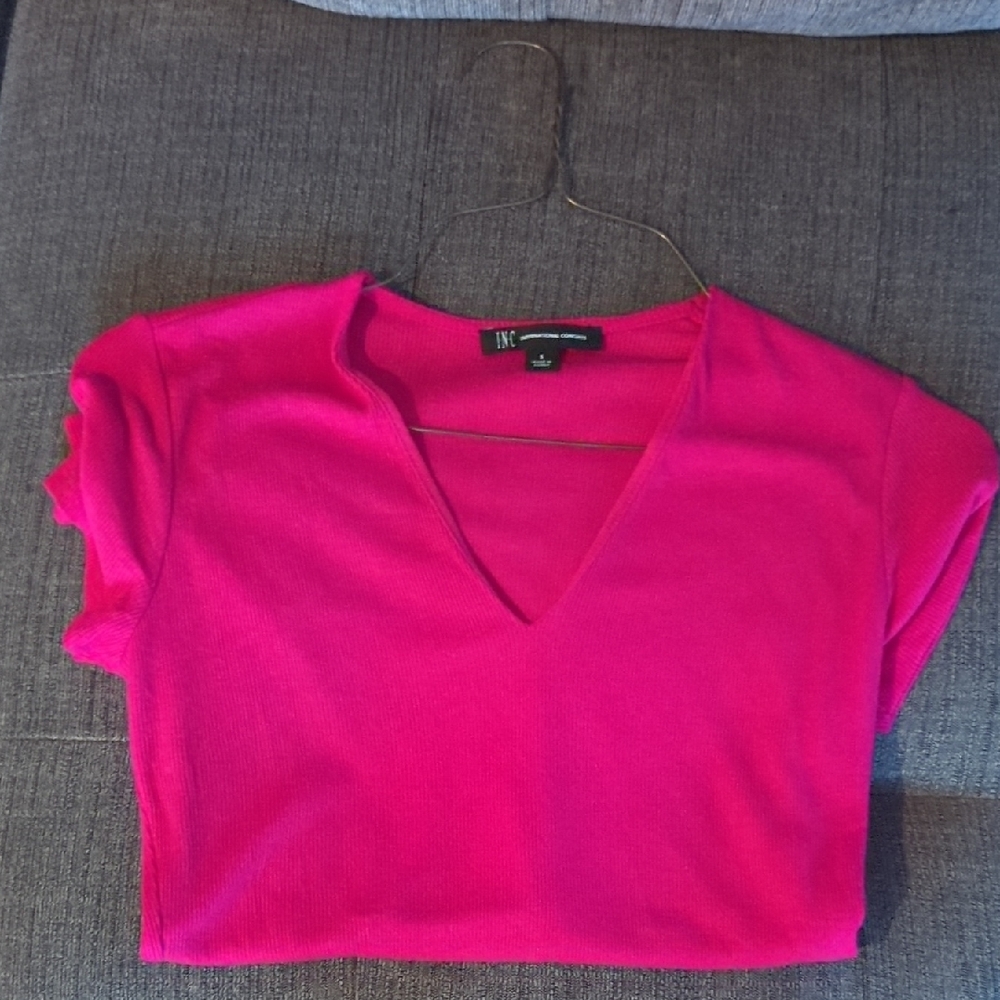 Women's Pink V-Neck Top